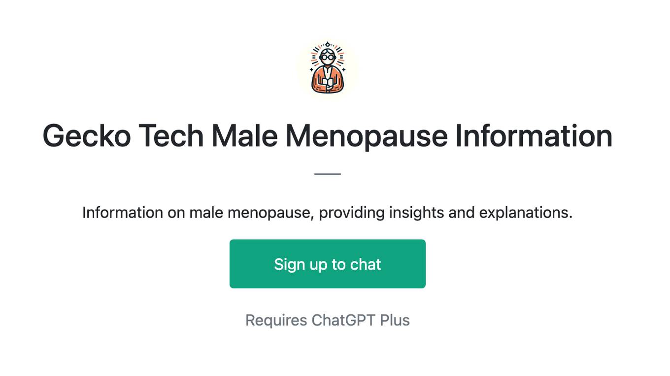 Gecko Tech Male Menopause Information Screenshot