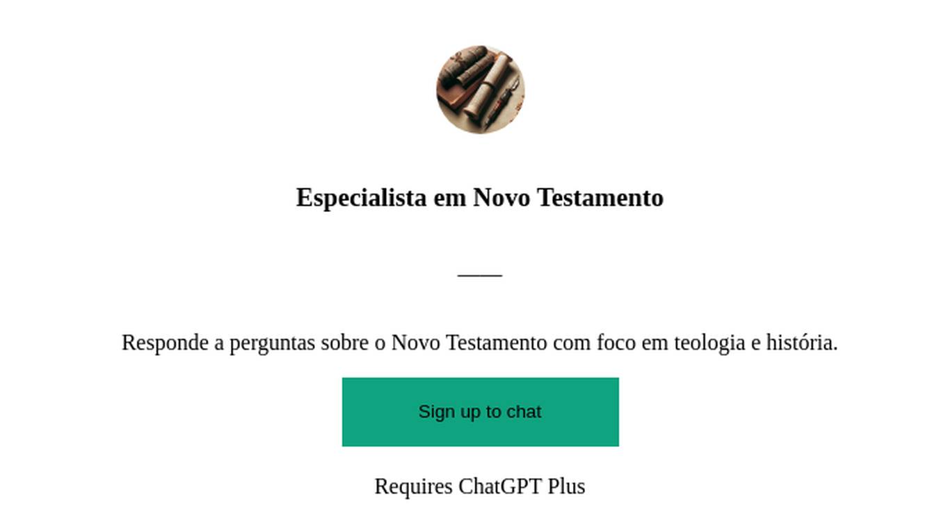 Especialista em Novo Testamento Screenshot