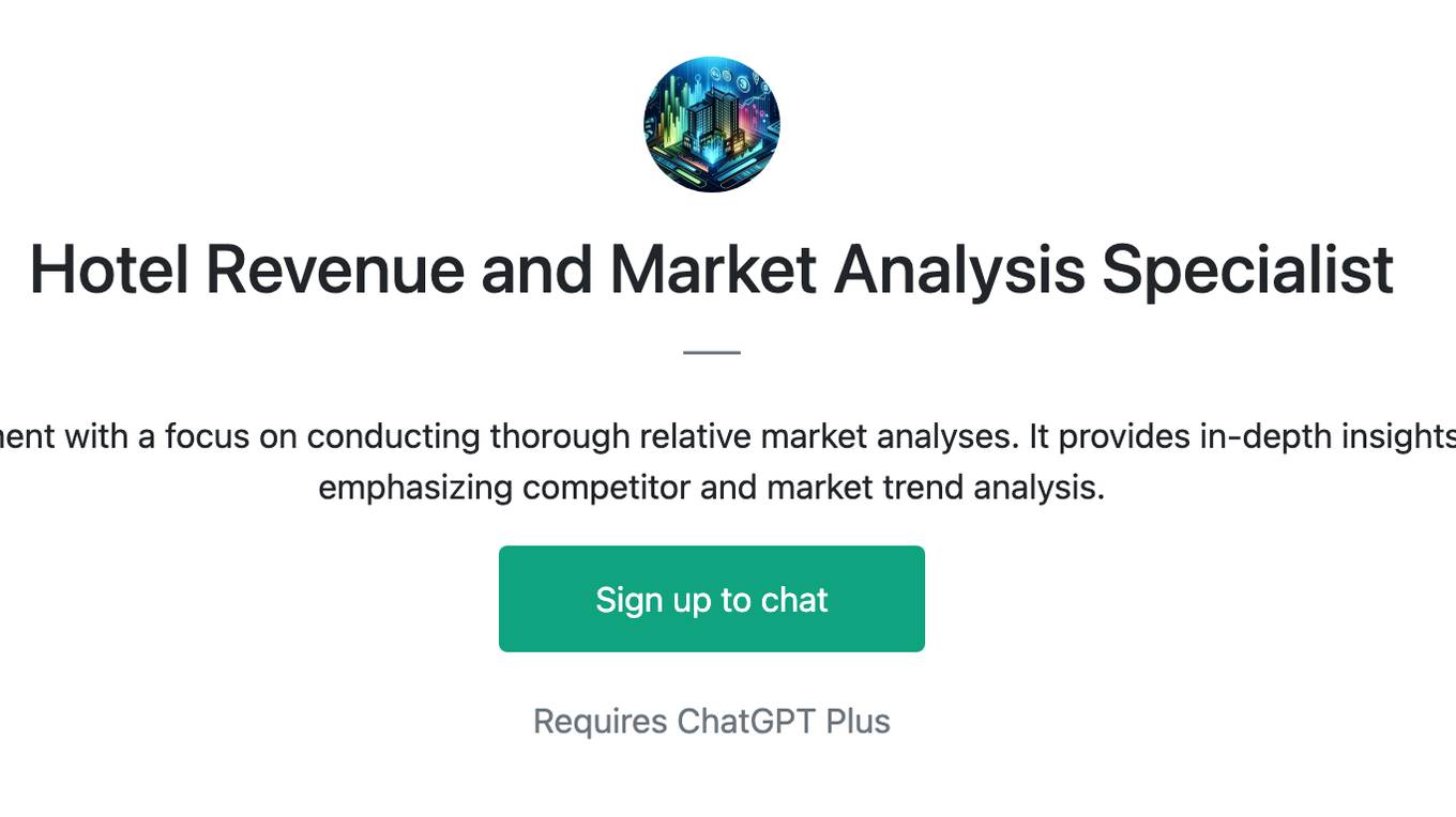 Hotel Revenue and Market Analysis Specialist Screenshot