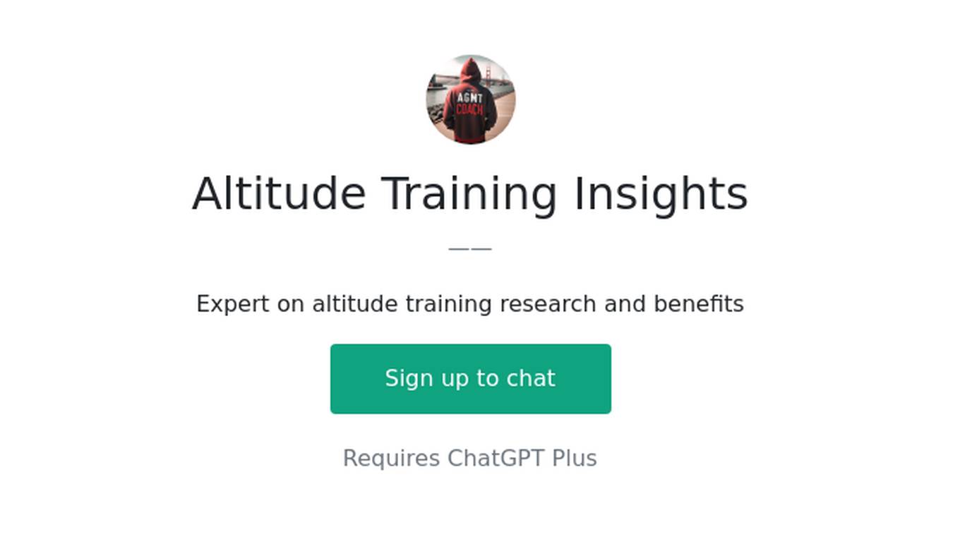 Altitude Training Insights Screenshot