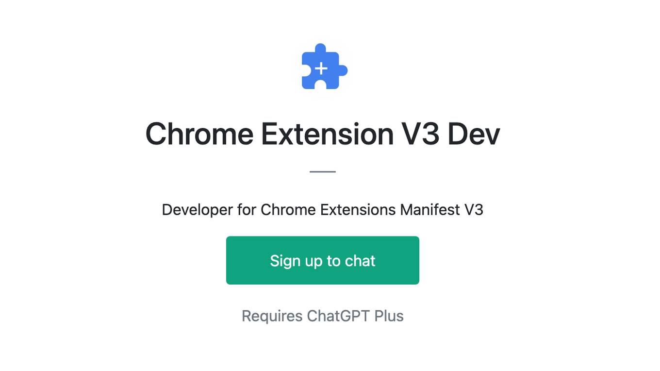 Chrome Extension V3 Dev Screenshot