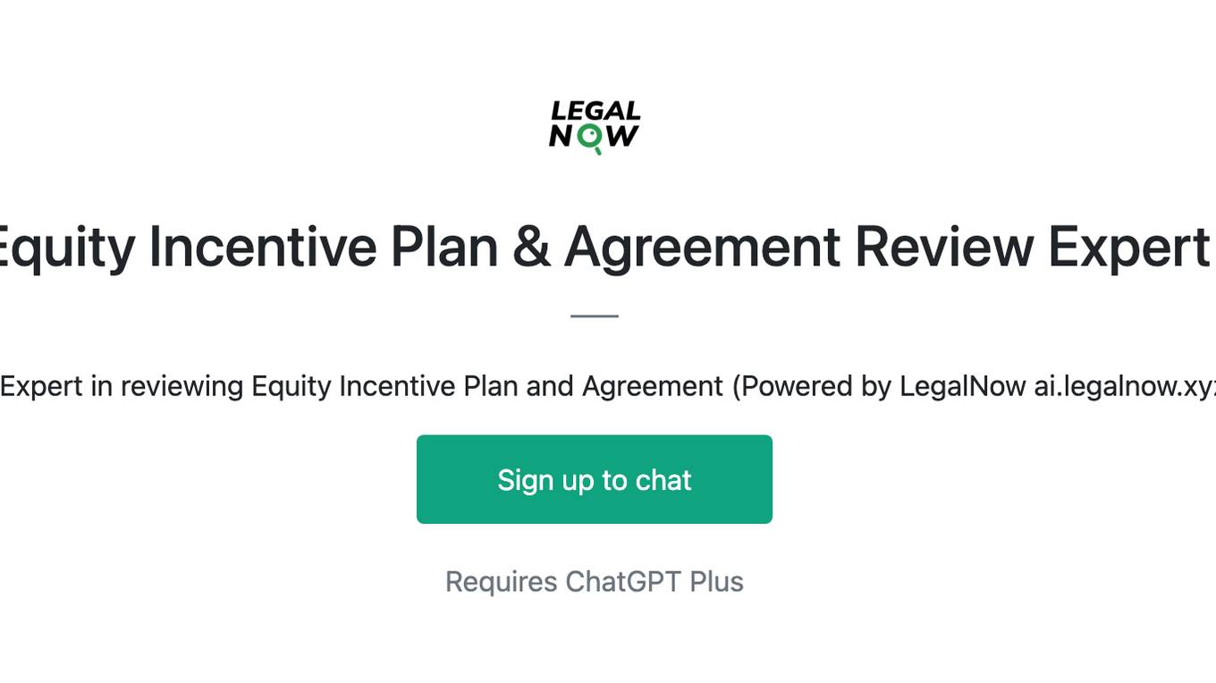 Equity Incentive Plan & Agreement Review Expert Screenshot