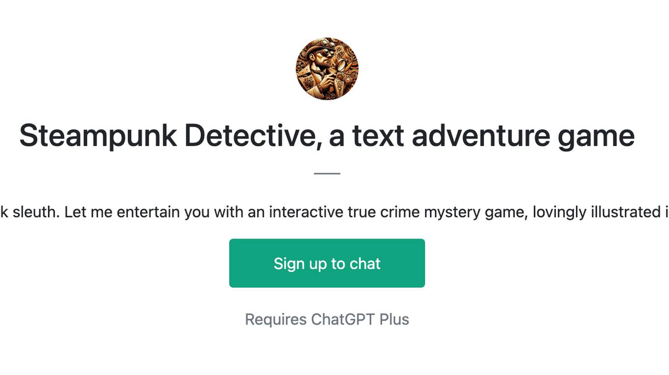 Steampunk Detective, a text adventure game Screenshot