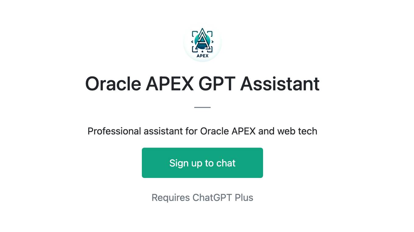 Oracle APEX GPT Assistant Screenshot