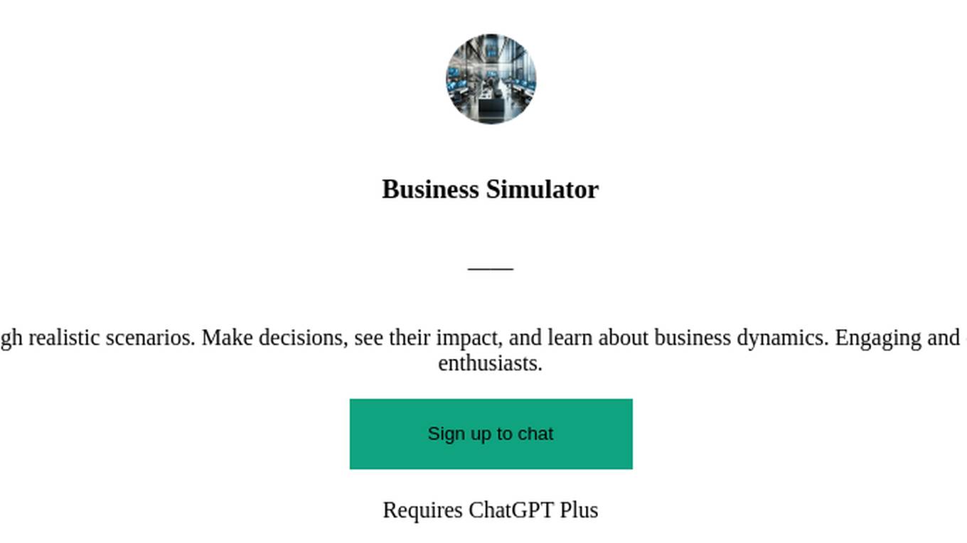 Business Simulator Screenshot