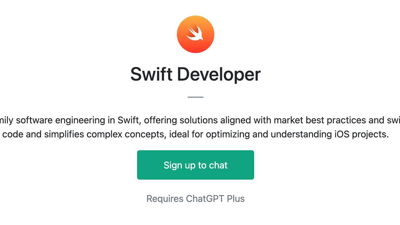 Swift Developer Screenshot