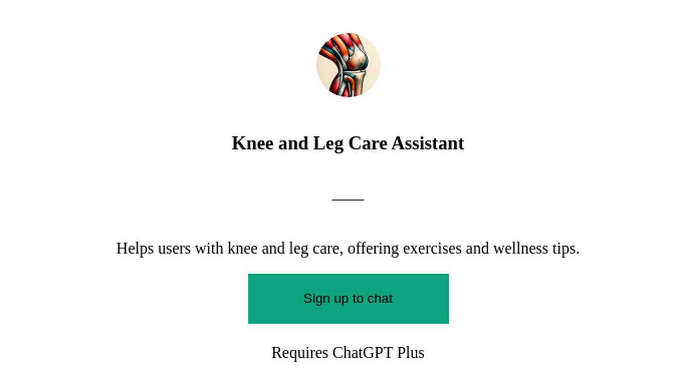 Knee and Leg Care Assistant Screenshot