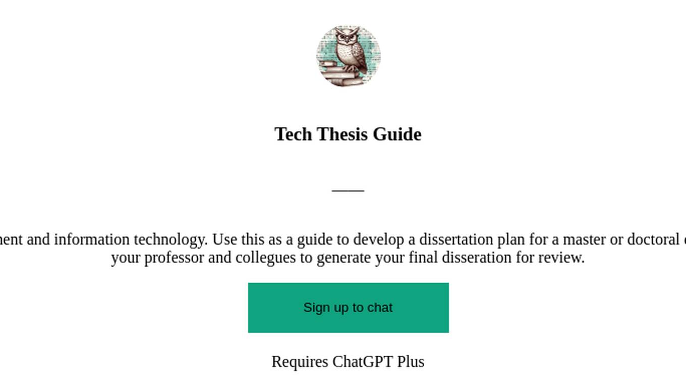 Tech Thesis Guide Screenshot