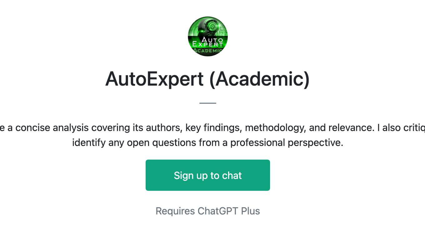 AutoExpert (Academic) Screenshot