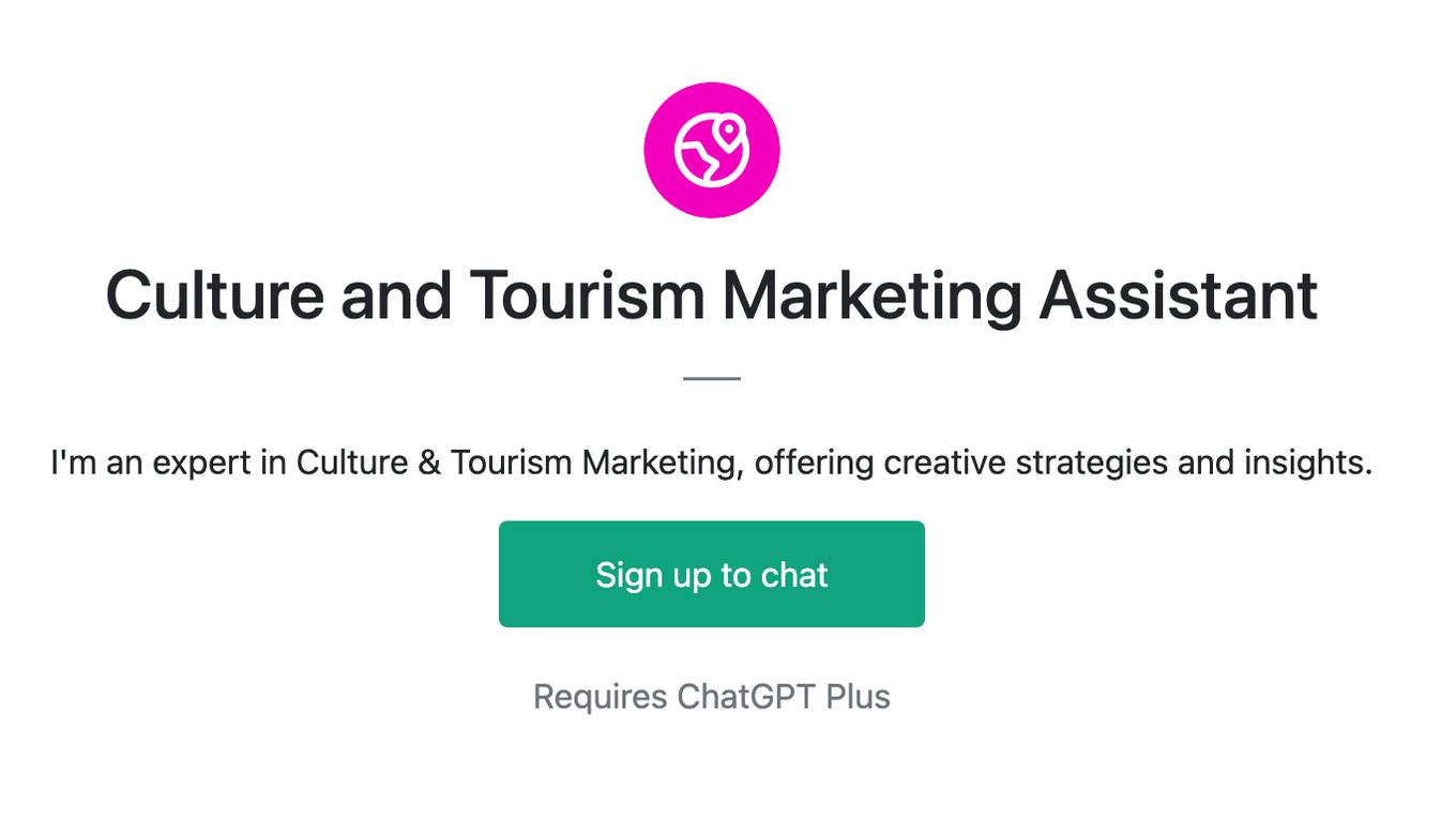 Culture and Tourism Marketing Assistant Screenshot