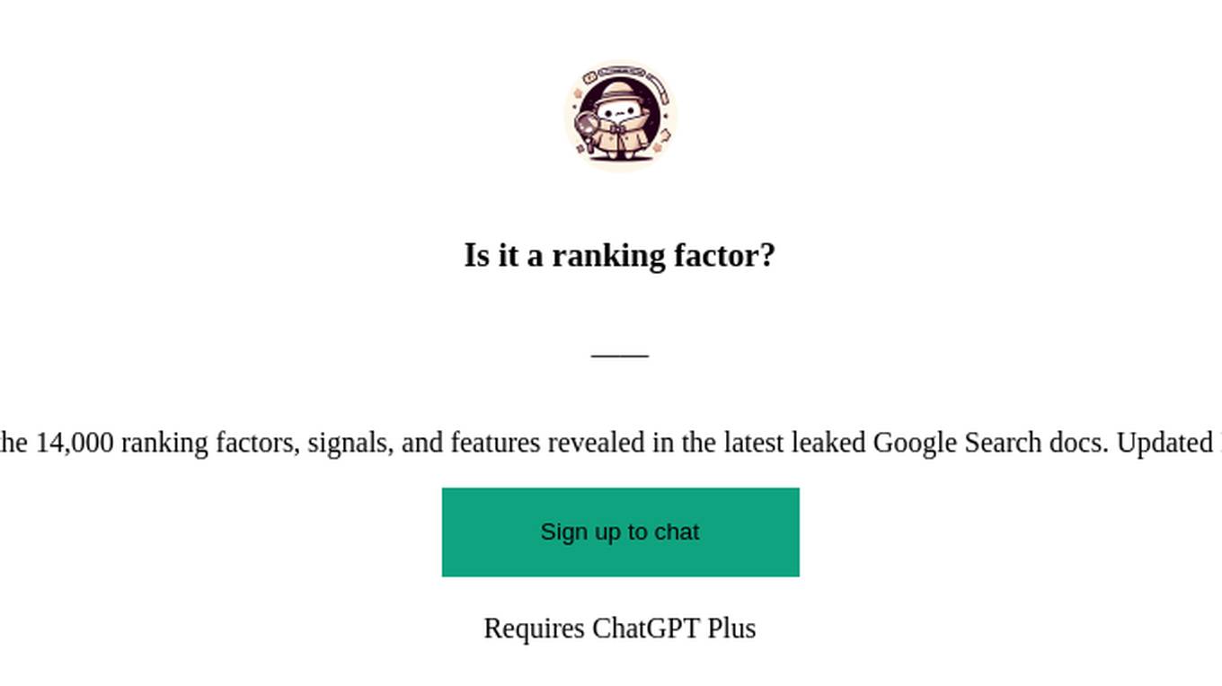 Is it a ranking factor? Screenshot