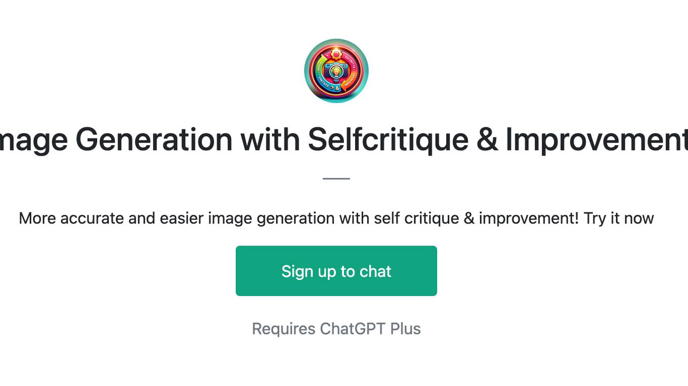 Image Generation with Selfcritique & Improvement Screenshot