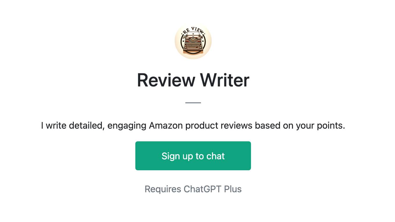 Review Writer Screenshot