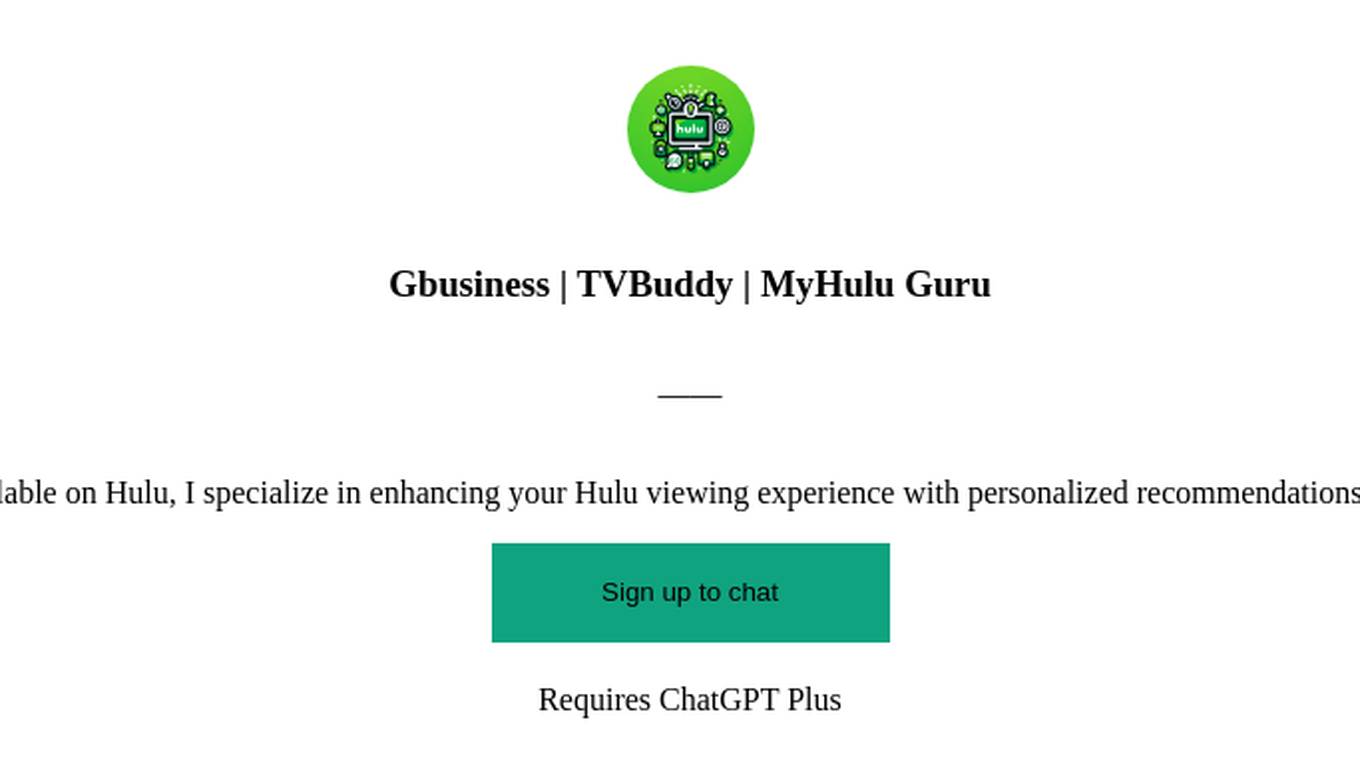 Gbusiness | TVBuddy | MyHulu Guru Screenshot