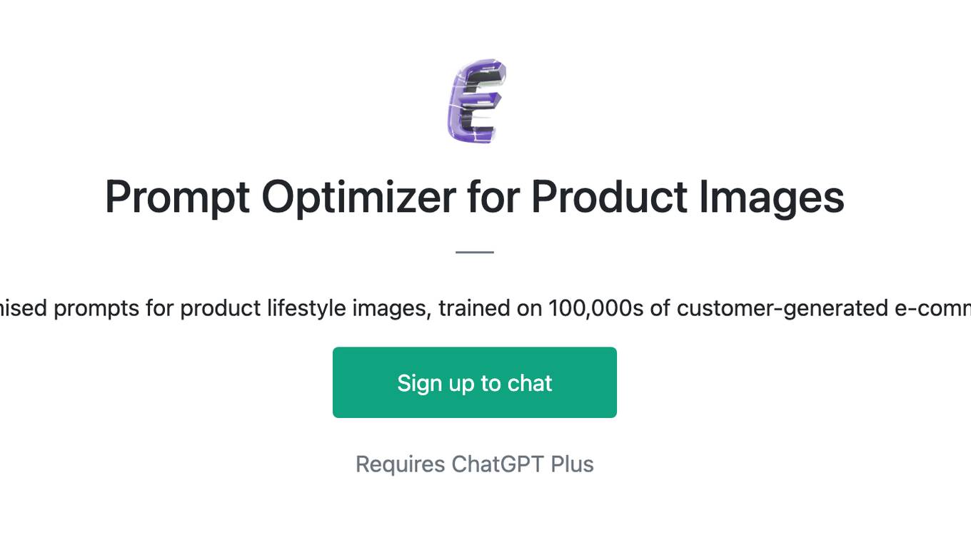 Prompt Optimizer for Product Images Screenshot