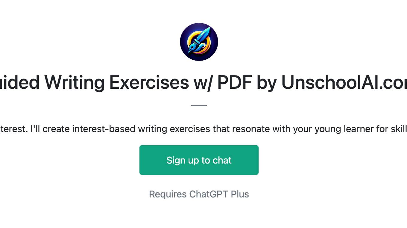 Guided Writing Exercises w/ PDF by UnschoolAI.com Screenshot