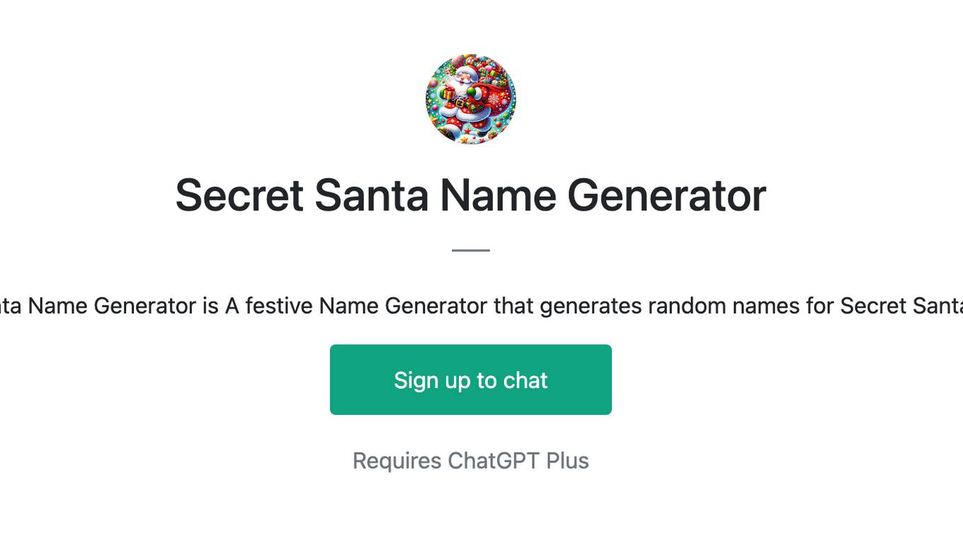 Secret Santa Name Generator Screenshot