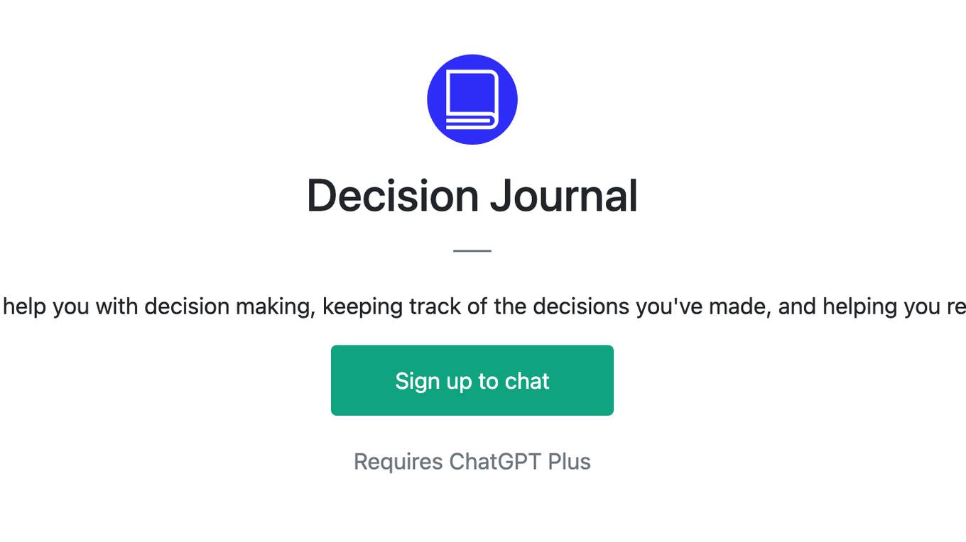 Decision Journal Screenshot