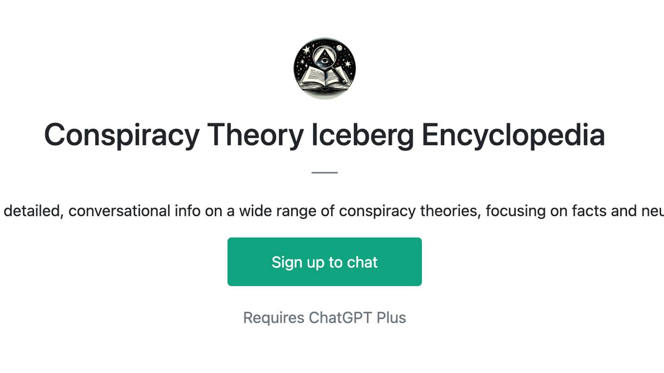 Conspiracy Theory Iceberg Encyclopedia Screenshot