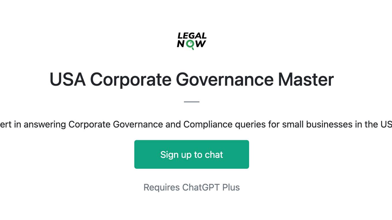 USA Corporate Governance Master Screenshot