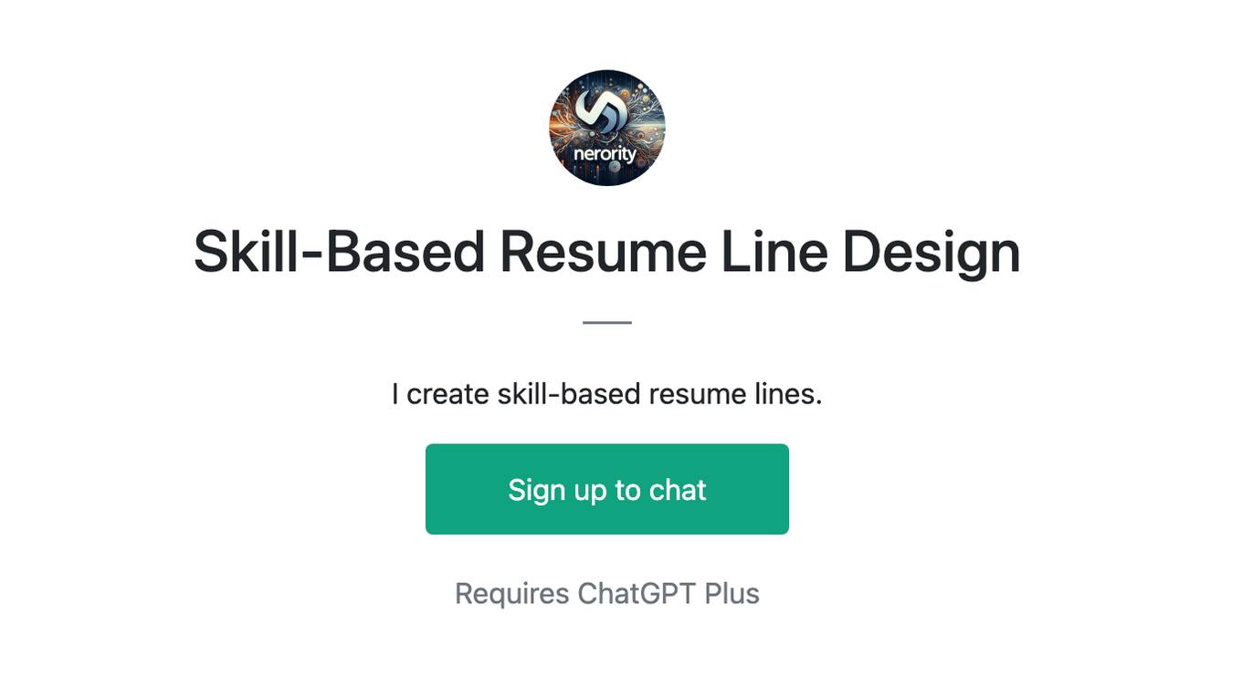 Skill-Based Resume Line Design Screenshot