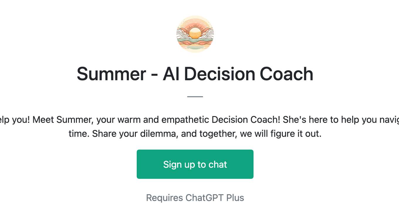 Summer - AI Decision Coach Screenshot