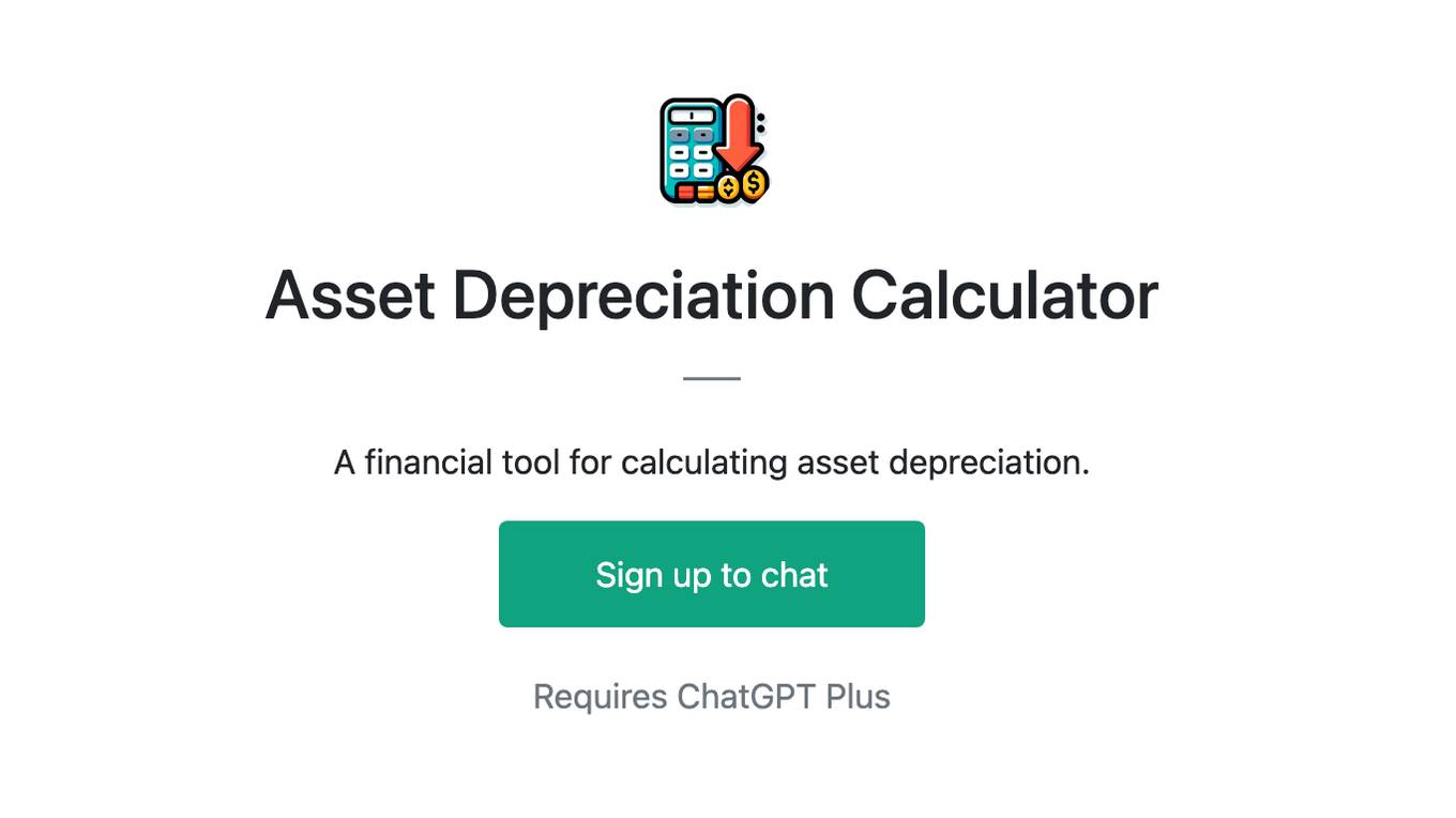 Asset Depreciation Calculator Screenshot