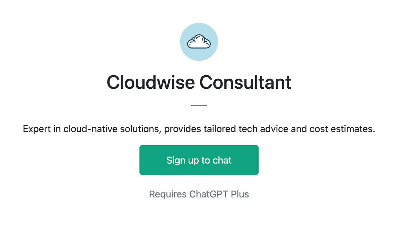 Cloudwise Consultant Screenshot