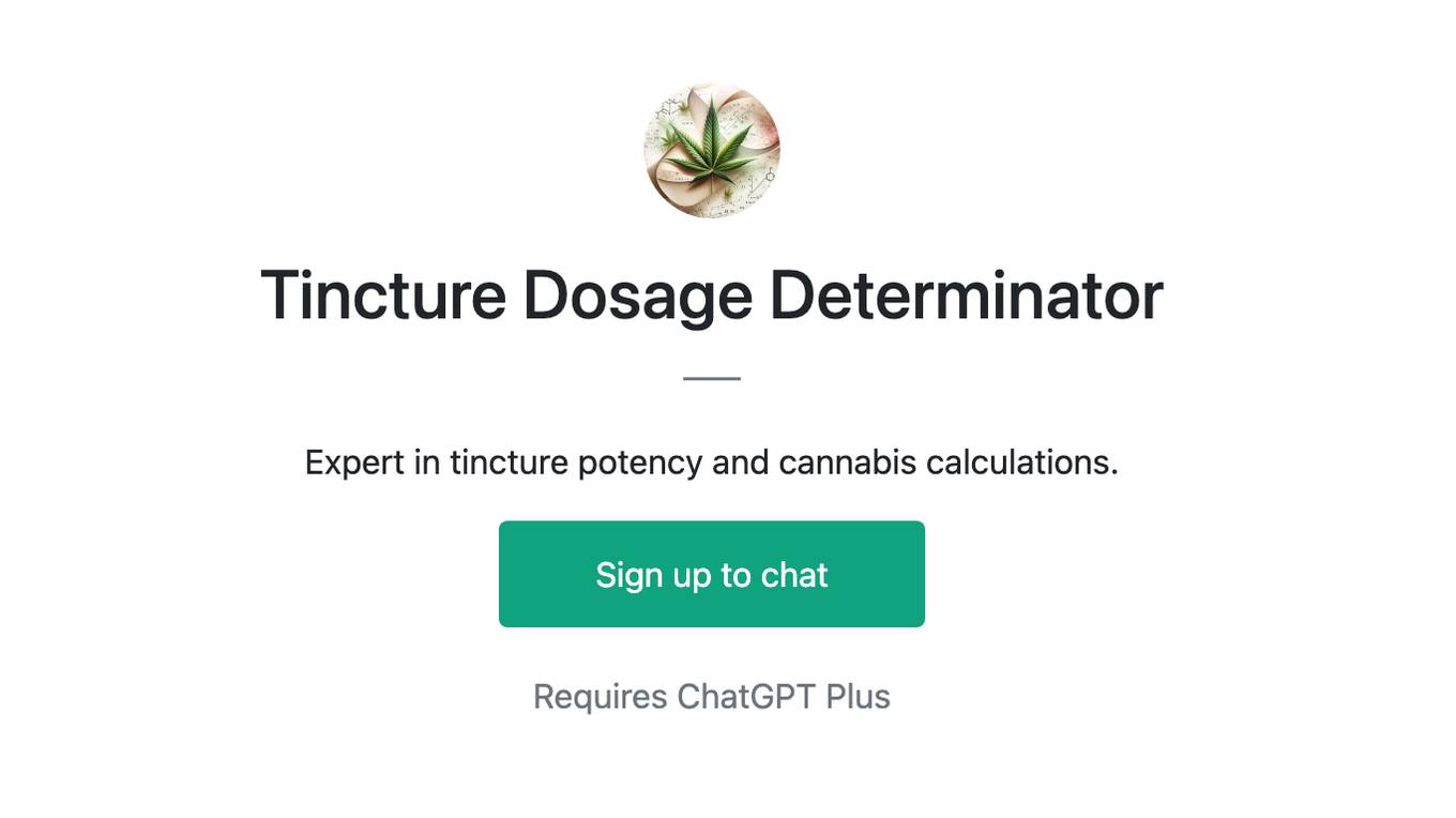 Tincture Dosage Determinator Screenshot