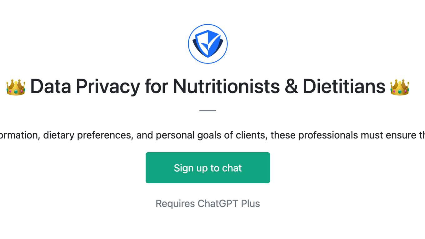 👑 Data Privacy for Nutritionists & Dietitians 👑 Screenshot