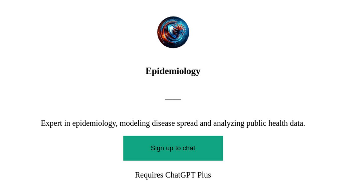 Epidemiology Screenshot