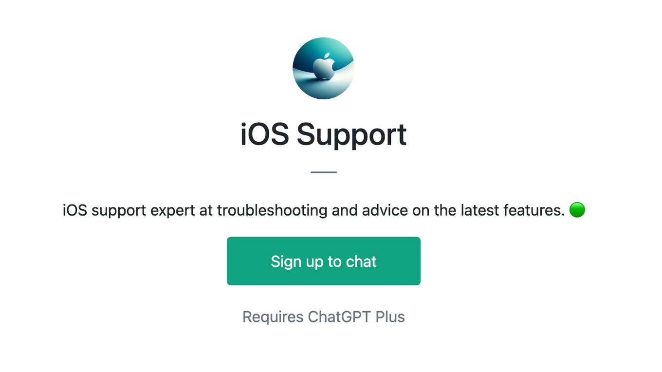 iOS Support Screenshot