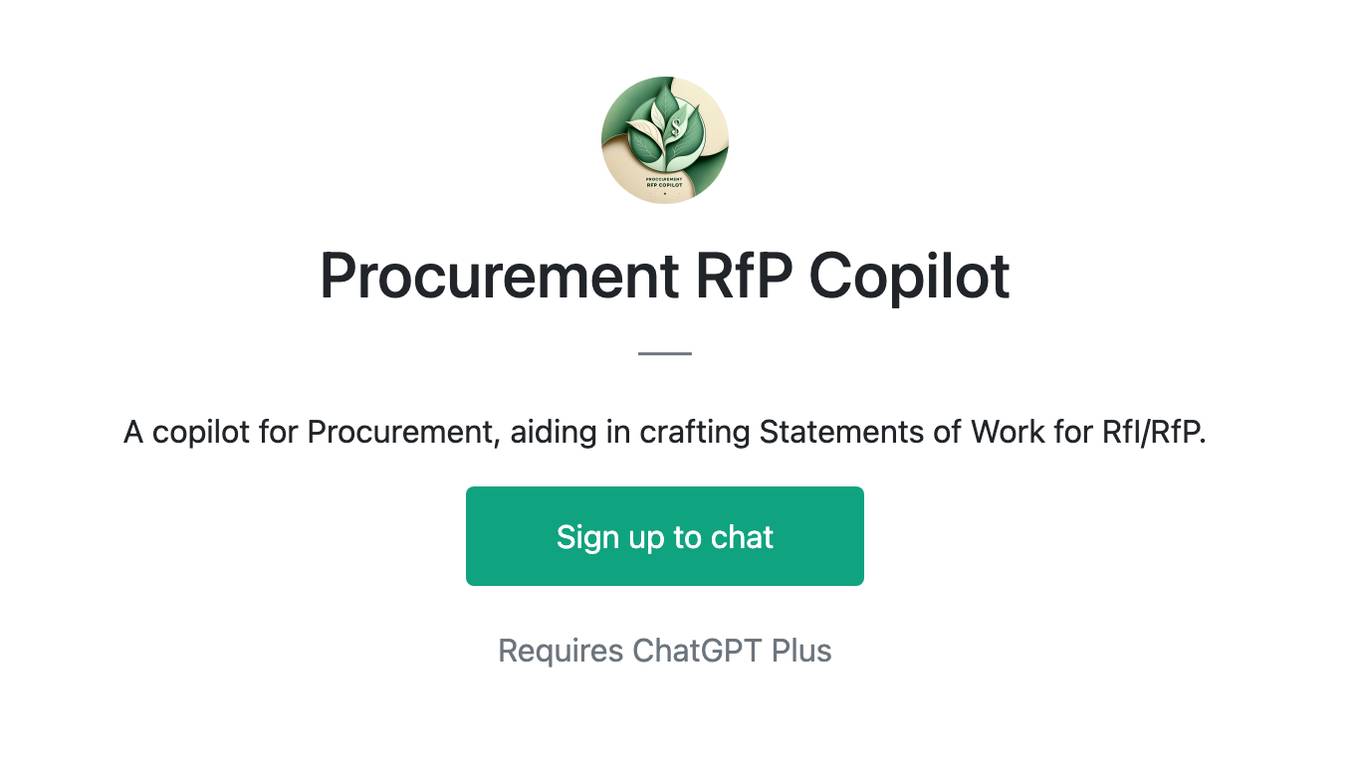 Procurement RfP Copilot Screenshot