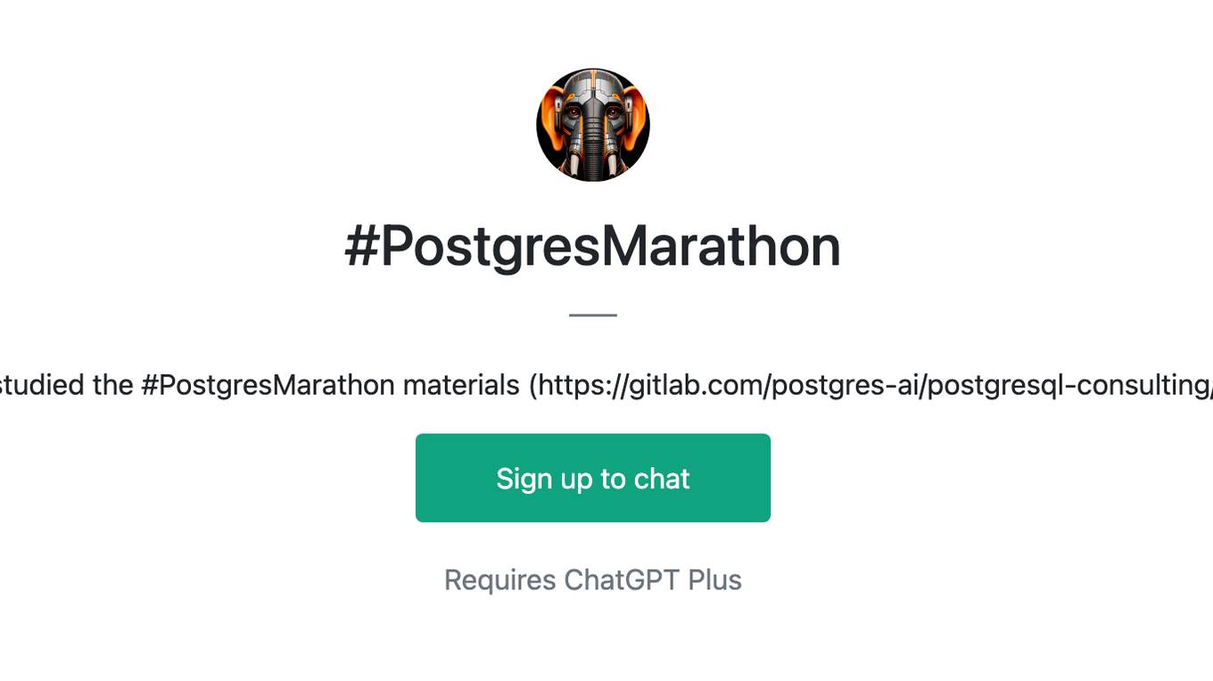 #PostgresMarathon Screenshot