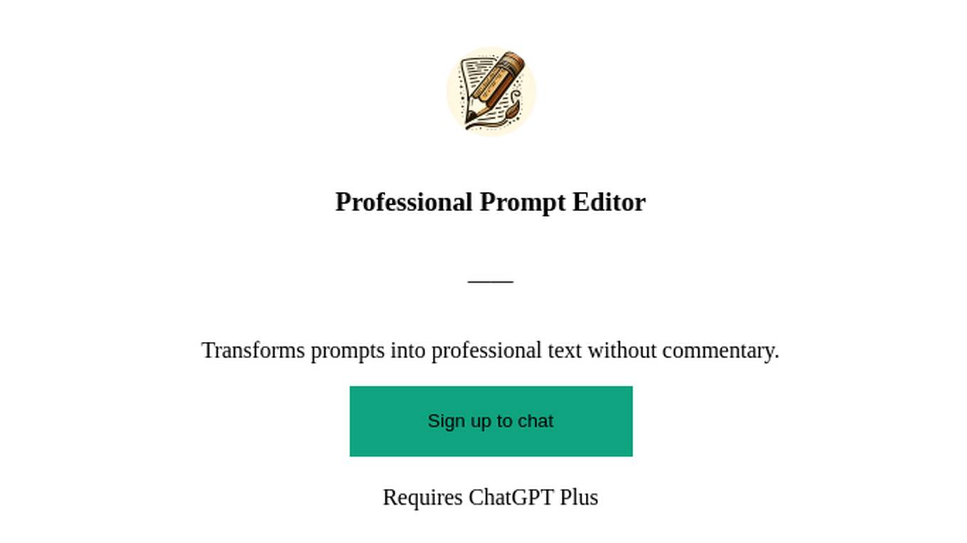 Professional Prompt Editor Screenshot