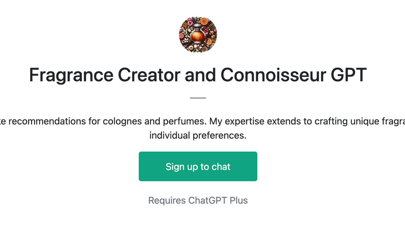 Fragrance  Creator and Connoisseur GPT Screenshot
