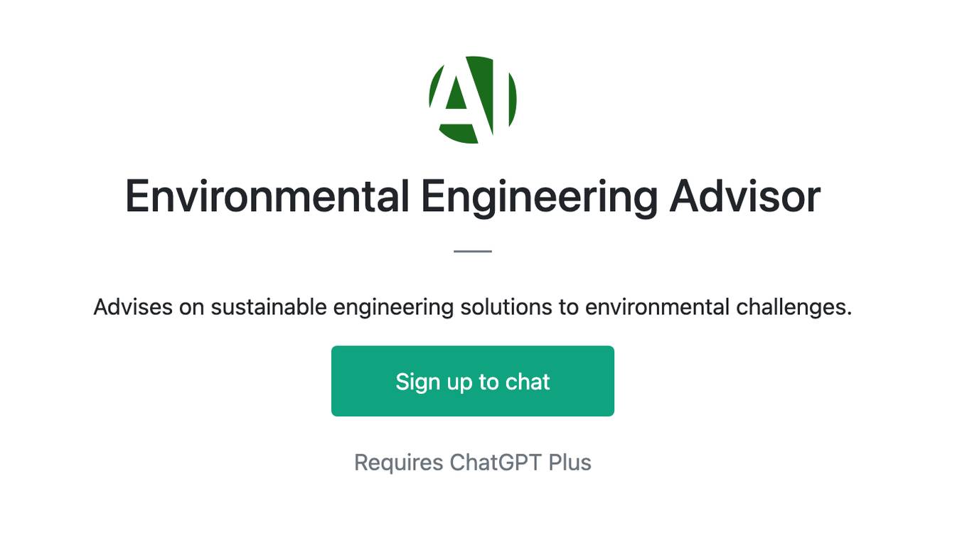 Environmental Engineering Advisor Screenshot