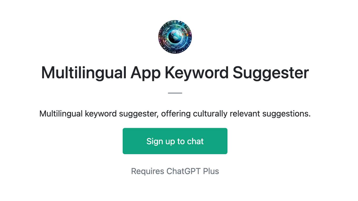 Multilingual App Keyword Suggester Screenshot