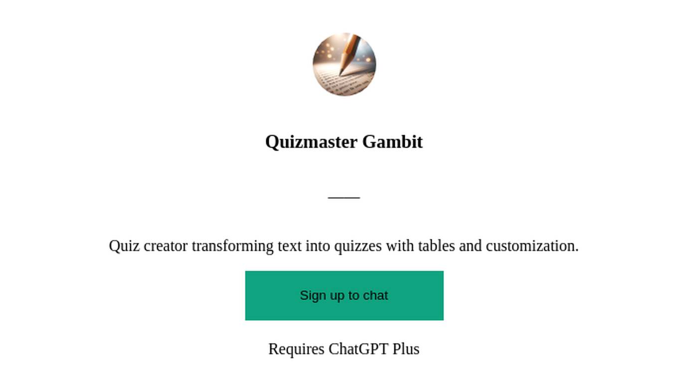 Quizmaster Gambit Screenshot