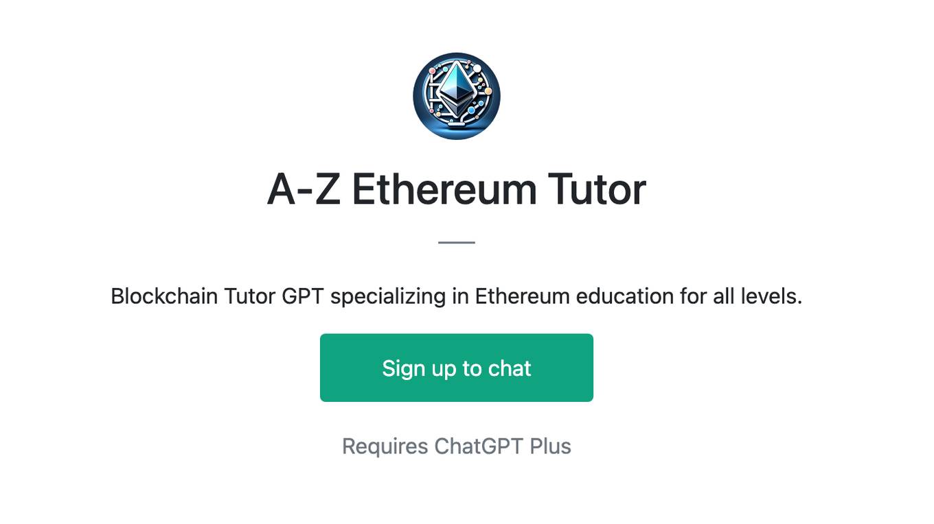 A-Z Ethereum Tutor Screenshot