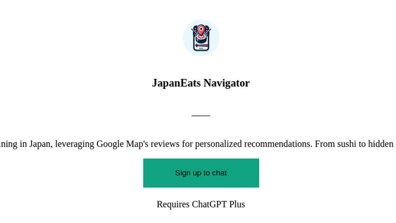 JapanEats Navigator Screenshot