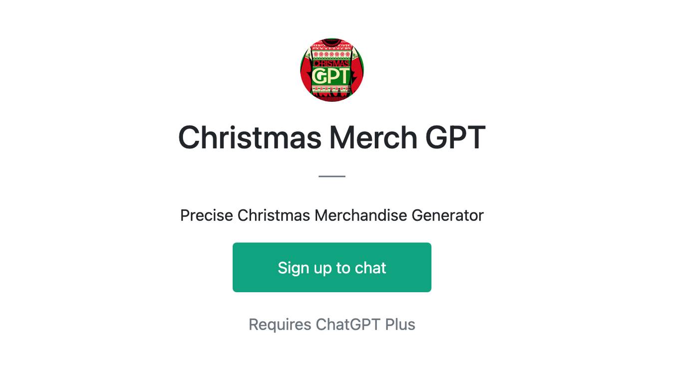 Christmas Merch GPT Screenshot