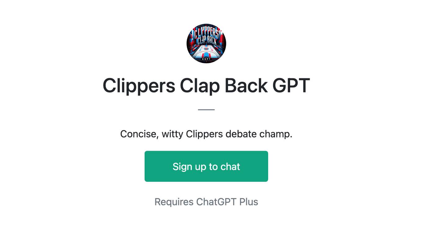 Clippers Clap Back GPT Screenshot