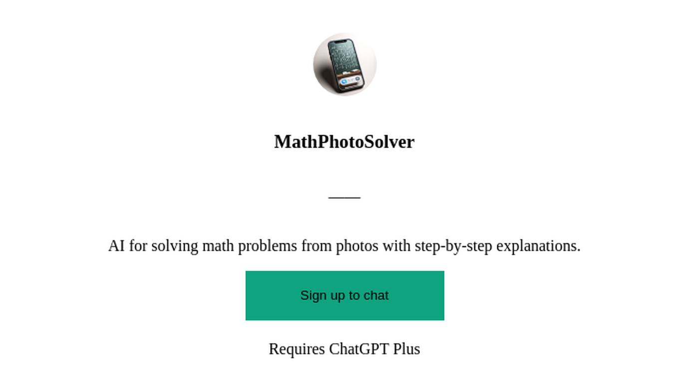 MathPhotoSolver Screenshot