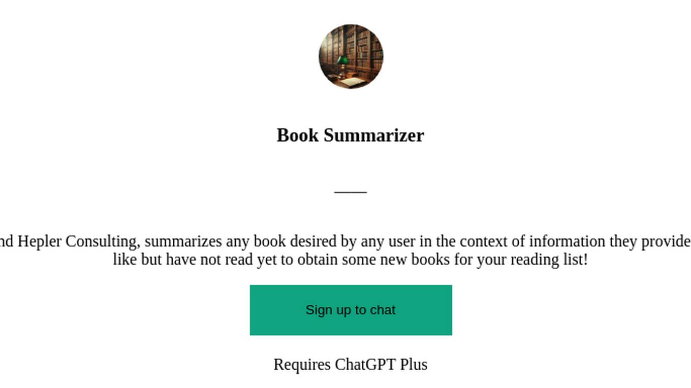 Book Summarizer Screenshot