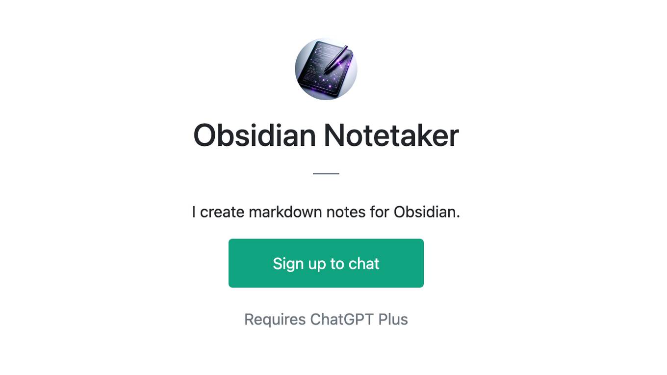 Obsidian Notetaker Screenshot