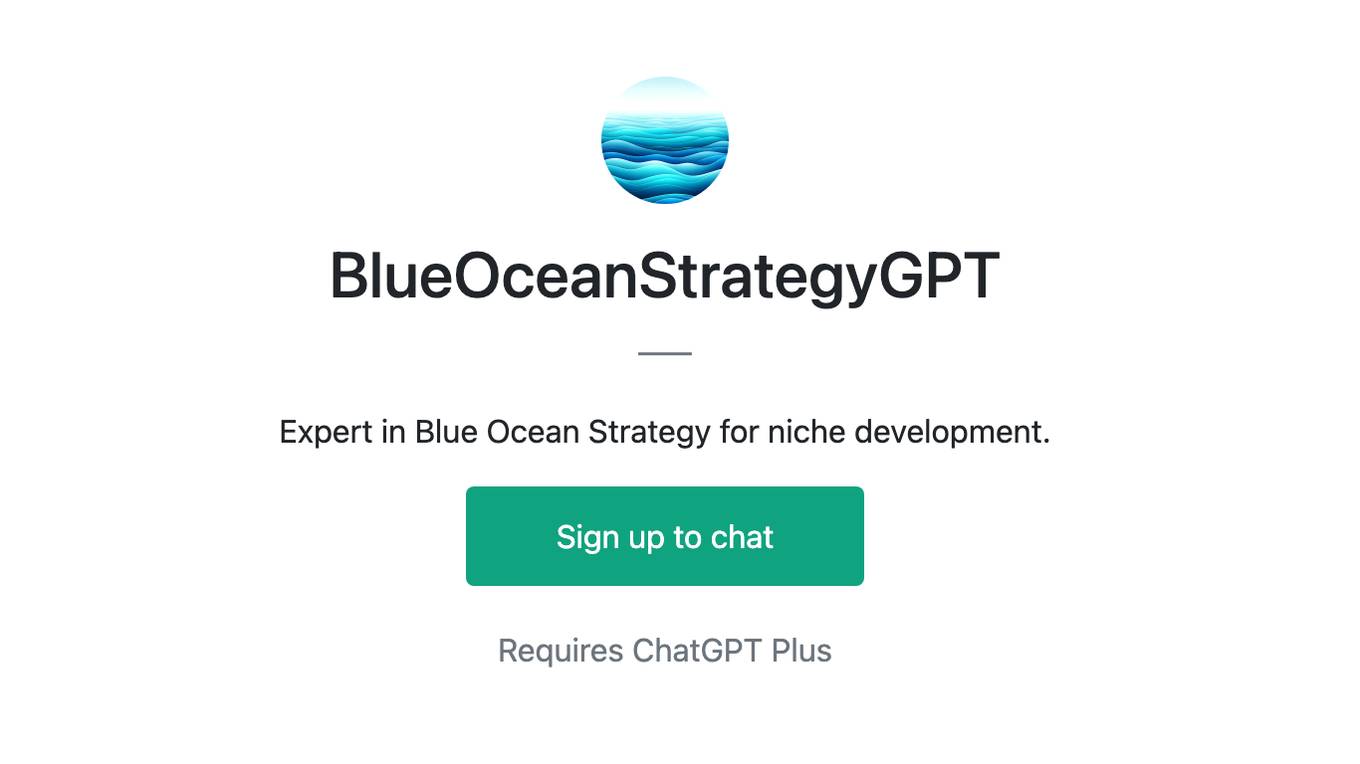 BlueOceanStrategyGPT Screenshot