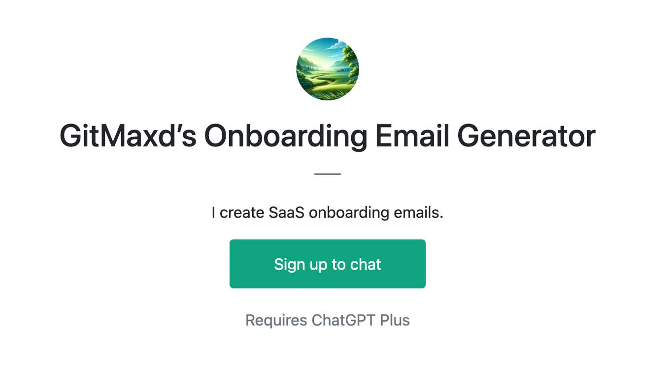 GitMaxd’s Onboarding Email Generator Screenshot