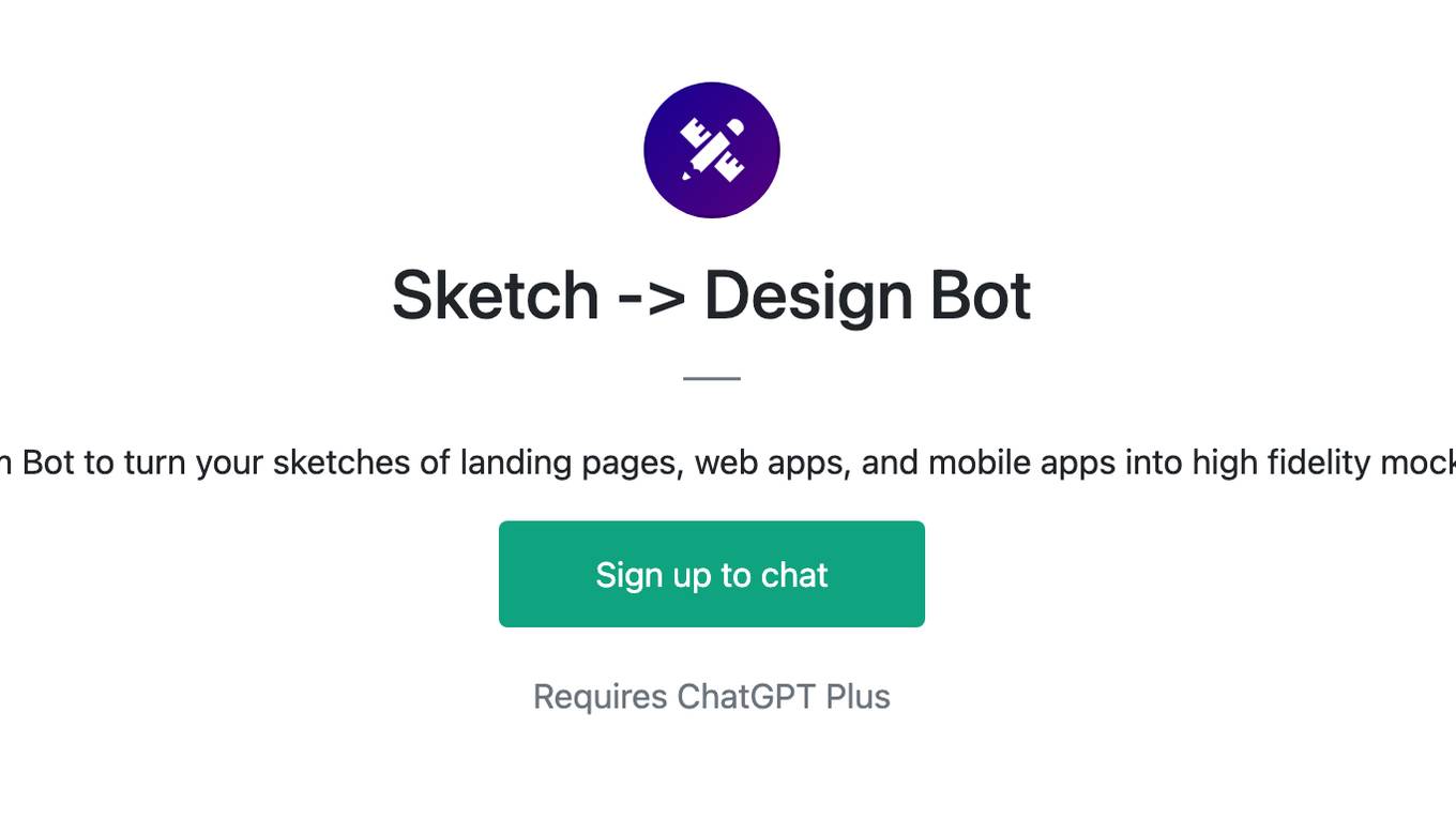 Sketch -> Design Bot Screenshot