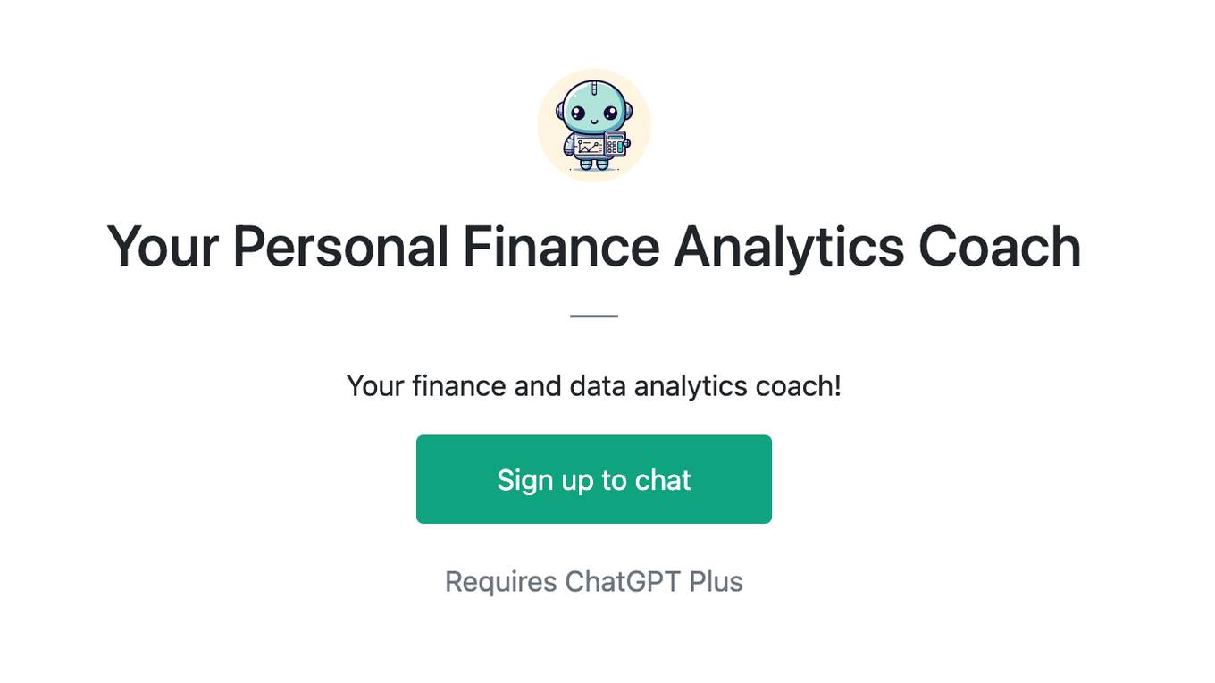 Your Personal Finance Analytics Coach Screenshot